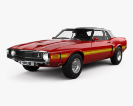 Ford Mustang GT500 Shelby コンバーチブル HQインテリアと 1969 3Dモデル