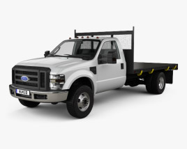 Ford F-350 Regular Cab Flatbed with HQ interior 2016 3D model