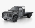 Ford F-350 Regular Cab Flatbed with HQ interior 2016 3d model wire render