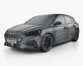 Ford Focus ST-Line hatchback 2021 3d model wire render
