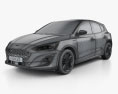 Ford Focus Vignale hatchback 2021 3d model wire render