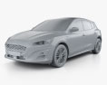 Ford Focus Vignale hatchback 2021 3d model clay render