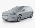 Ford Focus ST-Line turnier 2021 3d model clay render