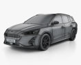 Ford Focus Titanium turnier 2021 3d model wire render