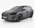 Ford Focus Vignale turnier 2021 Modello 3D wire render