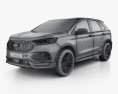 Ford Edge ST 2021 3d model wire render