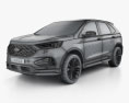 Ford Edge Vignale 2022 3d model wire render