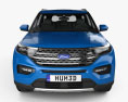 Ford Explorer Limited hybrid 2022 3d model front view