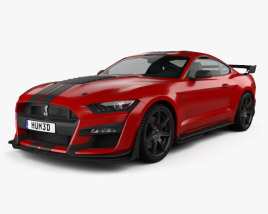3D model of Ford Mustang Shelby GT500 купе 2020