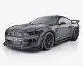 Ford Mustang Shelby GT500 coupe 2020 3D模型 wire render