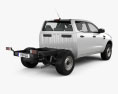 Ford Ranger Double Cab Chassis XL 2021 3d model back view