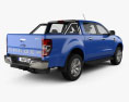 Ford Ranger Cabina Doppia XLT 2018 Modello 3D vista posteriore