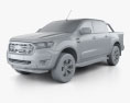 Ford Ranger Cabina Doppia XLT 2018 Modello 3D clay render