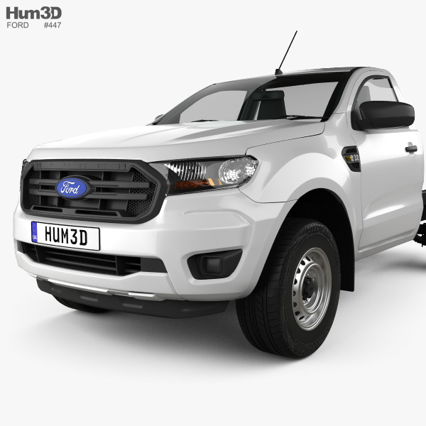  Ford Ranger Cabina Chasis Simple XL Modelo 3D