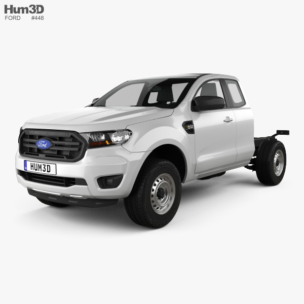 Ford Ranger Super Cab Chassis XL 2021 3D model