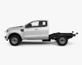 Ford Ranger Super Cab Chassis XL 2021 3d model side view