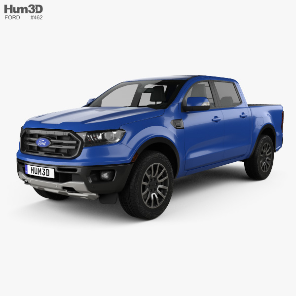 Ford Ranger Super Crew Cab FX4 Lariat US-spec 2021 3Dモデル