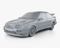 Ford Sierra Cosworth RS500 1986 3d model clay render