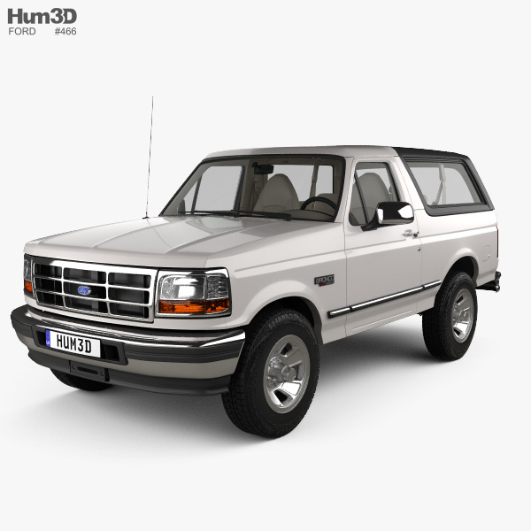 Ford Bronco with HQ interior 1996 3D model