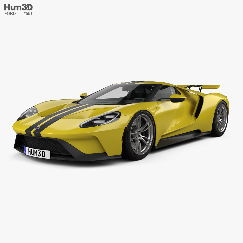 Ford GT with HQ interior 2016 3D model