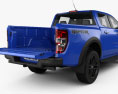 Ford Ranger ダブルキャブ Raptor HQインテリアと とエンジン 2018 3Dモデル