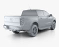 Ford Ranger Double Cab Raptor 인테리어 가 있는 와 엔진이 2018 3D 모델 