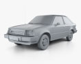 Ford Escort GLX 3-Türer Fließheck 1981 3D-Modell clay render