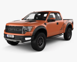 Ford F-150 SVT Raptor Super Cab with HQ interior 2015 3D model