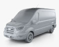 Ford Transit パネルバン L2H2 2018 3Dモデル clay render