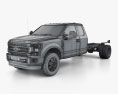 Ford F-550 Super Duty Super Cab Chassis Lariat 2022 3D модель wire render