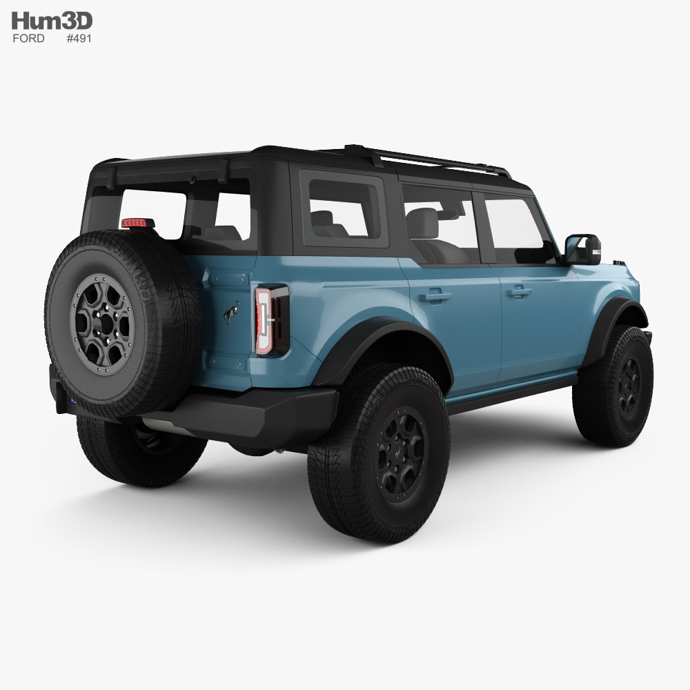 Ford Bronco Badlands Preproduction 4-door 2022 3d model back view