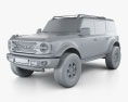 Ford Bronco Badlands Preproduction 4-door 2022 3d model clay render