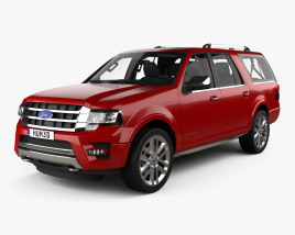 Ford Expedition EL Platinum з детальним інтер'єром 2018 3D модель