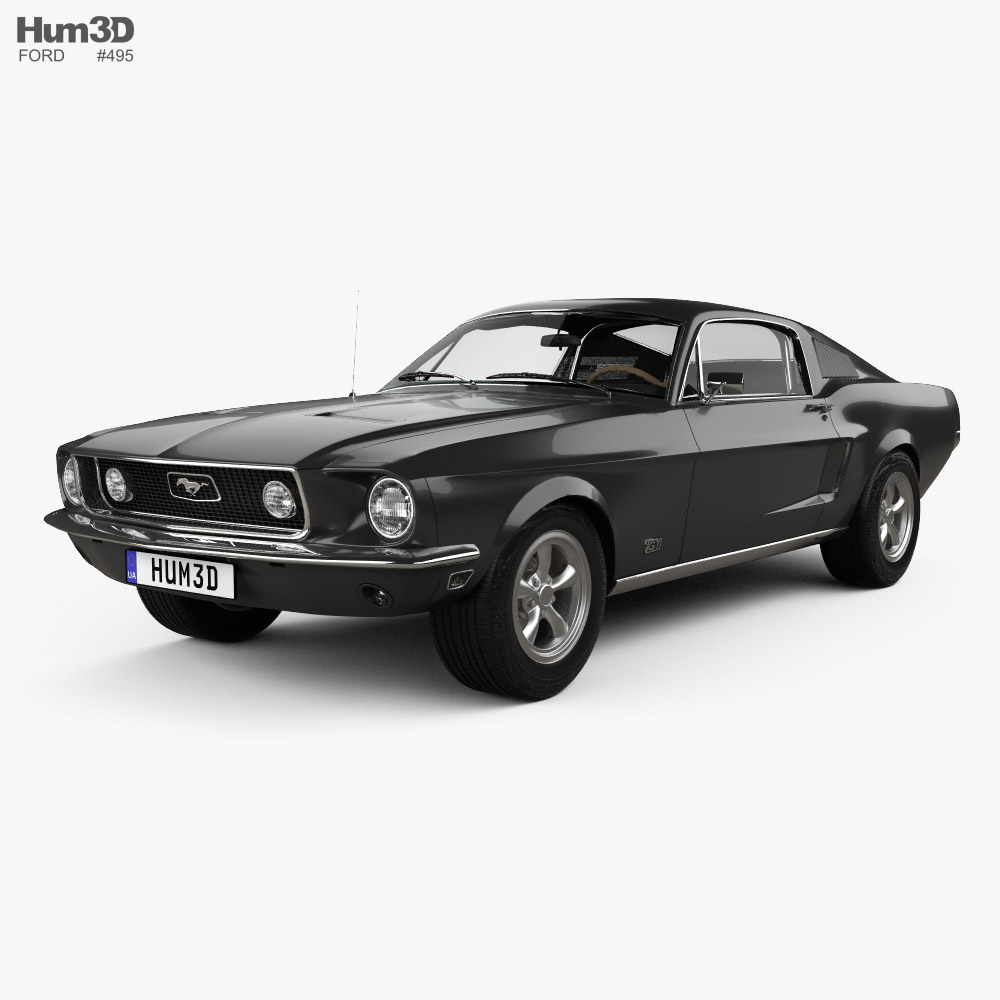 Ford Mustang GT with HQ interior 1967 3D model