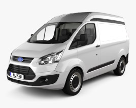 Ford Transit Custom Panel Van L1H2 with HQ interior 2015 3D model