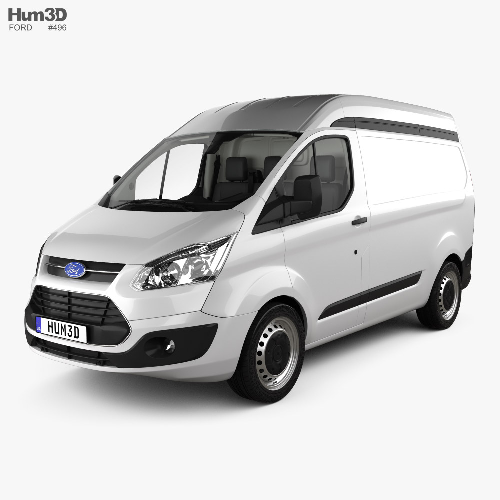 Ford Transit Custom Panel Van L1H2 with HQ interior 2015 3D model