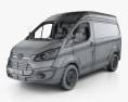 Ford Transit Custom Panel Van L1H2 with HQ interior 2015 3d model wire render