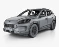 Ford Escape SE 인테리어 가 있는 2022 3D 모델  wire render