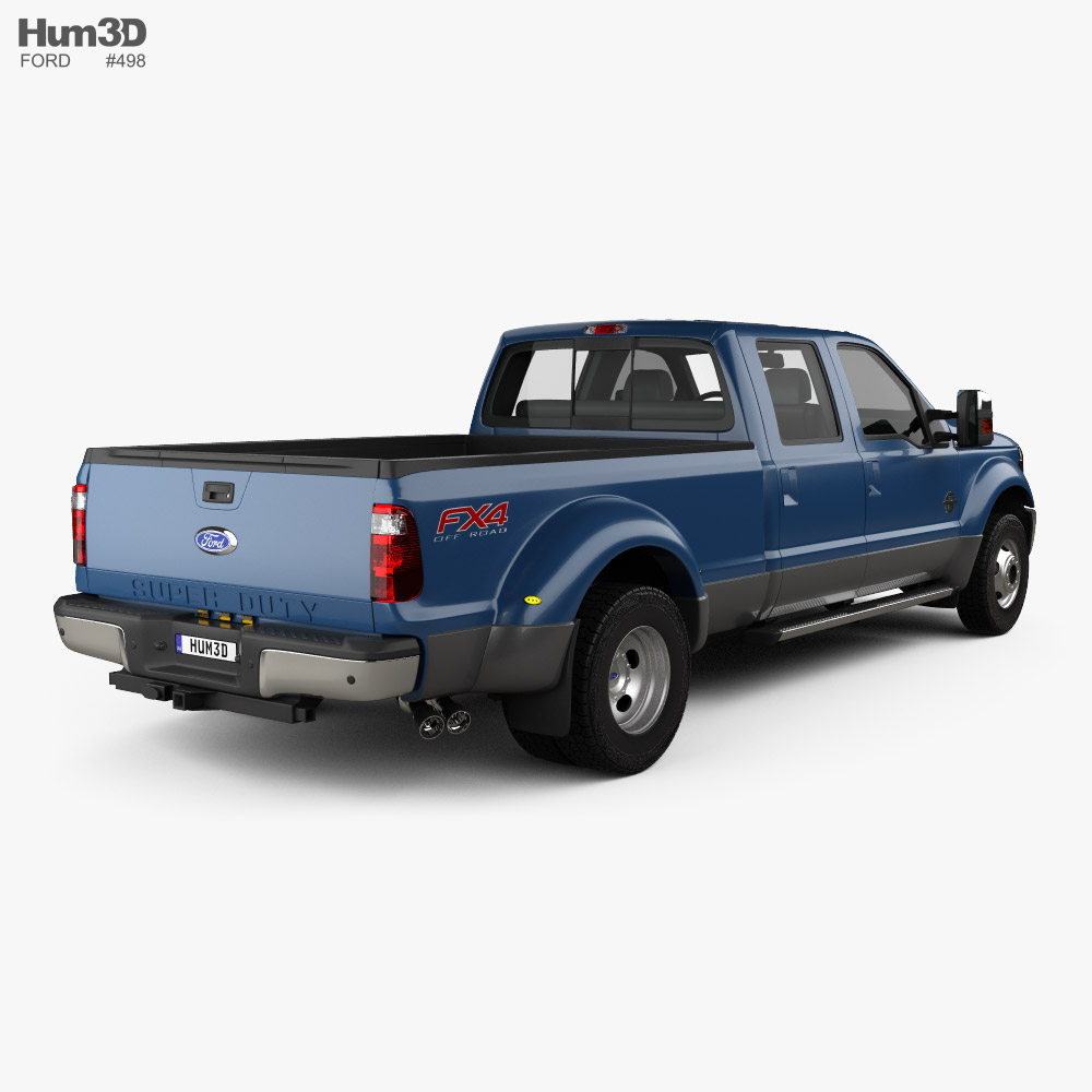 Ford F-450 SuperDuty Crew Cab Dually Lariat 2018 3d model back view