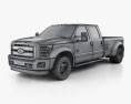 Ford F-450 SuperDuty Crew Cab Dually Lariat 2018 3D模型 wire render