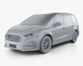 Ford Galaxy 2022 3d model clay render