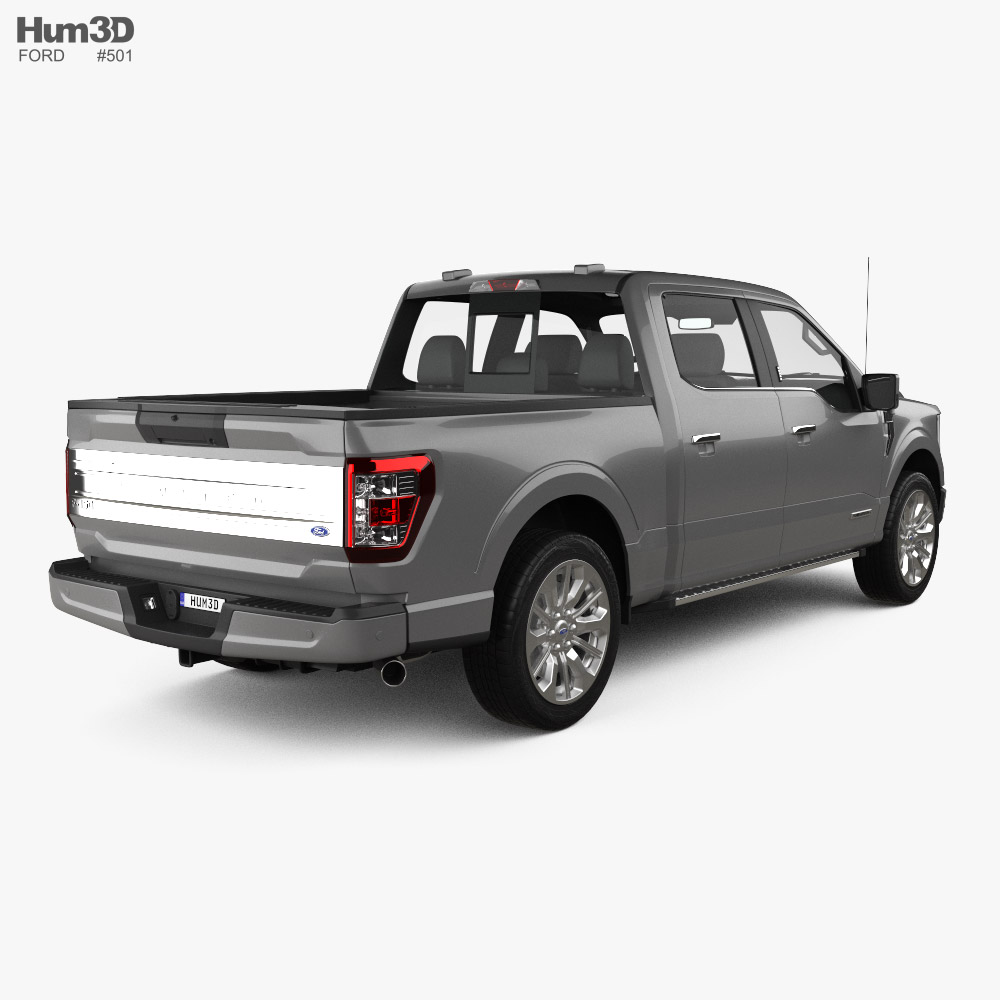 Ford F-150 Super Crew Cab 5.5ft bed Limited 2022 3d model back view