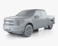 Ford F-150 Super Crew Cab 5.5ft bed Limited 2022 3d model clay render