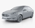 Ford Escort Titanium 2022 3D-Modell clay render