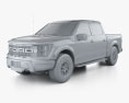 Ford F-150 Super Crew Cab 5.5 ft Bed Raptor Performance Package 2022 3d model clay render