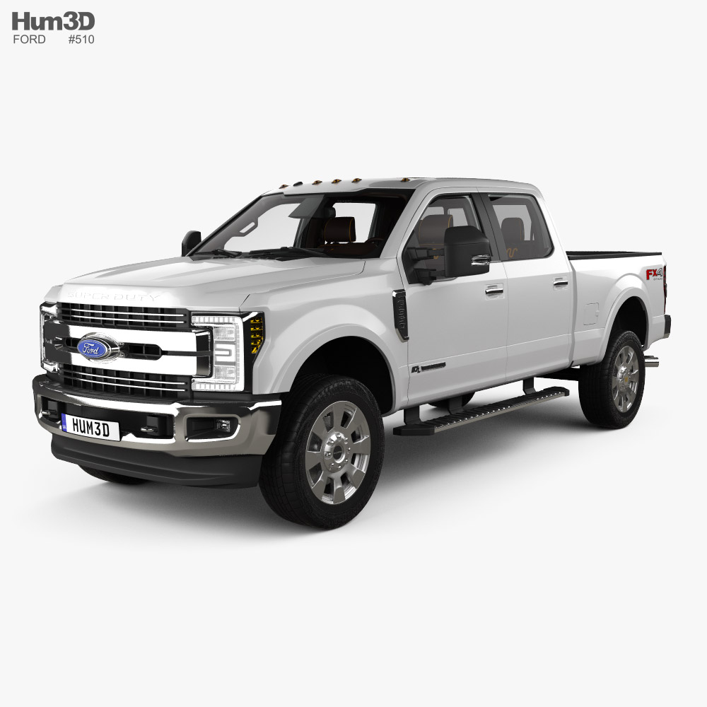 Ford F-350 Super Duty Super Crew Cab King Ranch with HQ interior 2018 3D model