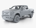 Ford F-350 Super Duty Super Crew Cab King Ranch with HQ interior 2018 3d model clay render
