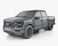 Ford F-150 Super Crew Cab 55ft bed XLT 2022 3d model wire render