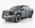 Ford Maverick 混合動力 XLT 2022 3D模型 wire render