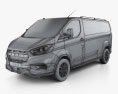 Ford Transit Custom Panel Van L2H1 Trail 2022 3d model wire render